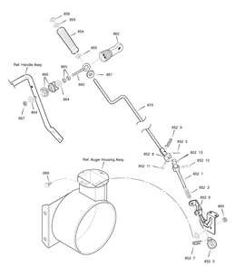 Chute Rod Diagram and Parts List for 629101X85A 2005 Briggs and Stratton Snow Blower